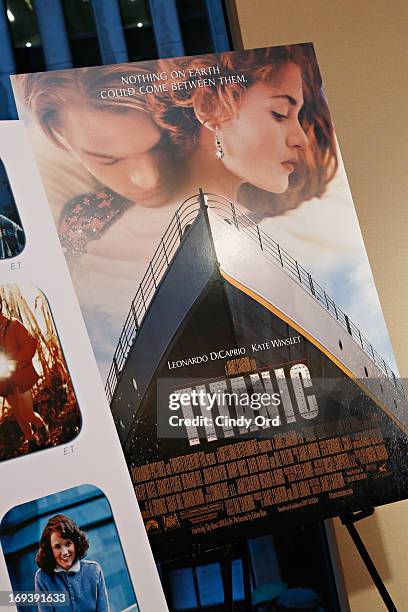 Movie poster from the movie 'Titanic' on display at the 2013 NYWIFT Designing Women Awards at The McGraw-Hill Building on May 23, 2013 in New York...
