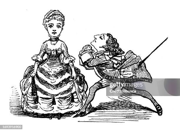 british satire caricature comic cartoon illustration - asking for help stock illustrations