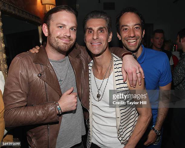 Caleb Followill of Kings of Leon, Perry Farrell of Jane's Addiction, and Albert Hammond, Jr. Of The Strokes attend Stones Fest NYC at the Bowery...