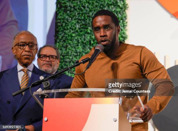 Sean "Diddy" Combs speaks during the Congressional Black Caucus Foundation Annual Legislative Conference National Town Hall on September 21, 2023 in...