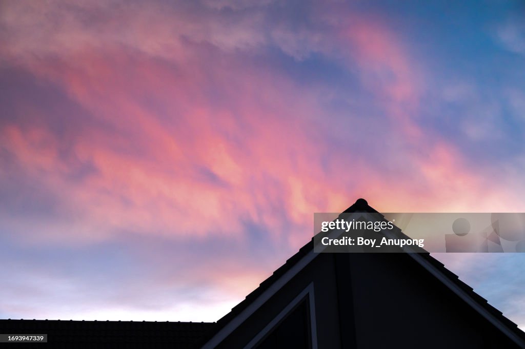 Dramatic sky during twilight time when the Storm is coming.