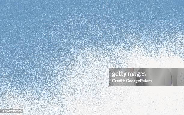 stipple illustration of cumulus clouds - high key stock illustrations
