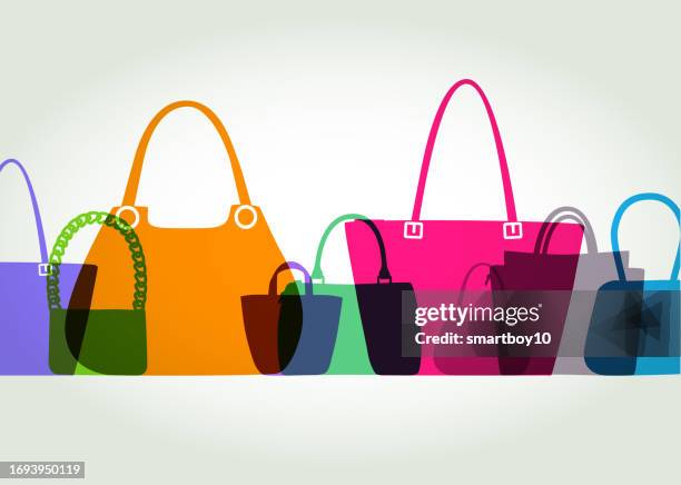 womens fashion bags - handbag stock illustrations