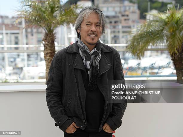 Filipino director Lav Diaz poses on May 24, 2013 during a photocall for the film "Norte, Hangganan ng Kasayasayan" presented in the Un Certain Regard...