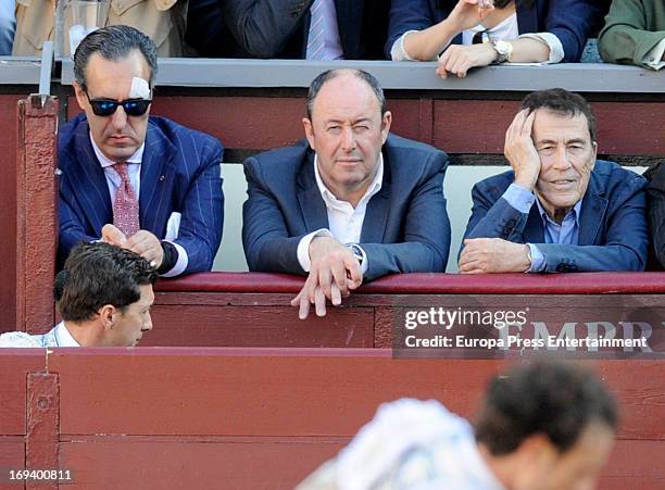 Jaime de Marichalar, Luis Miguel Rodriguez, Fernando Sanchez Drago attend Las Ventas Bullring on May 23, 2013 in Madrid, Spain.