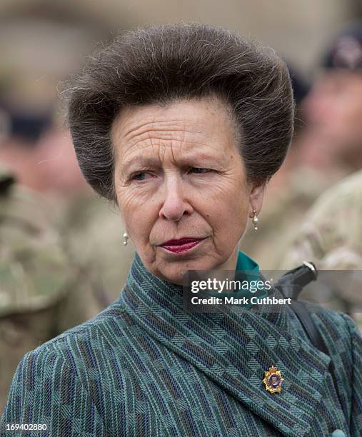 Princess Anne, Princess Royal presents 12 Logistics Support Regiment, Royal Logistics Corps their Afghanistan Operational Medals on May 24, 2013 in...