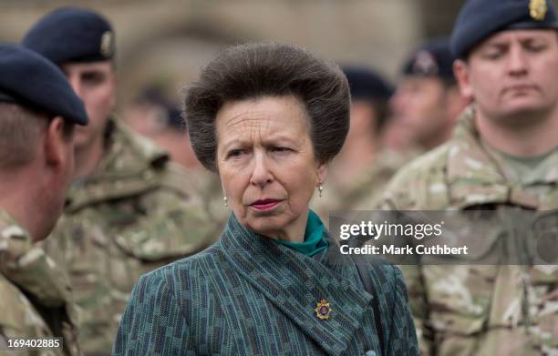 Princess Anne, Princess Royal presents 12 Logistics Support Regiment, Royal Logistics Corps their Afghanistan Operational Medals on May 24, 2013 in...