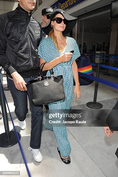 Paris Hilton and River Viiperi are seen arriving at Nice airport during The 66th Annual Cannes Film Festival on May 24, 2013 in Nice, France.