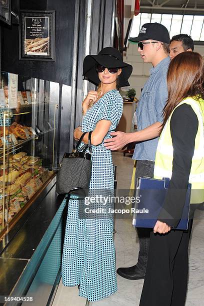 Paris Hilton and River Viiperi are seen arriving at Nice airport during The 66th Annual Cannes Film Festival on May 24, 2013 in Nice, France.