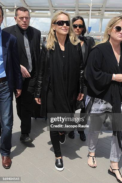 Sharon Stone is sighted at Nice airport as she departs after attending the 66th Annual Cannes Film Festival on May 24, 2013 in Nice, France.