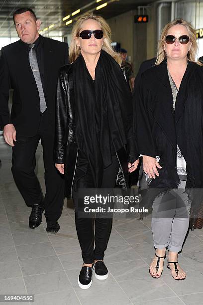 Sharon Stone is sighted at Nice airport as she departs after attending the 66th Annual Cannes Film Festival on May 24, 2013 in Nice, France.