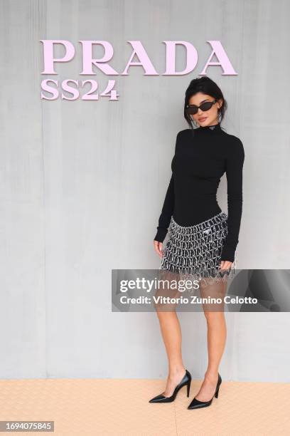 Kylie Jenner attends the Prada Spring/Summer 2024 Womenswear Fashion Show on September 21, 2023 in Milan, Italy.