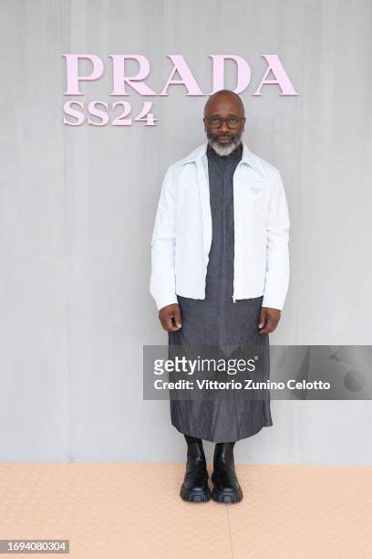 Theaster Gates attends the Prada Spring/Summer 2024 Womenswear Fashion Show on September 21, 2023 in Milan, Italy.