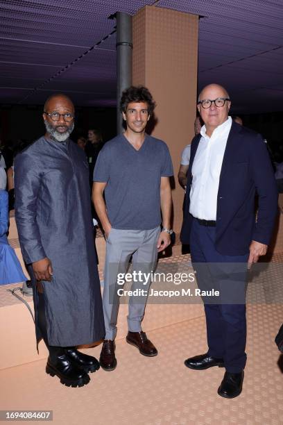 Theaster Gates, Lorenzo Bertelli and Andrea Guerra attend the Prada News  Photo - Getty Images