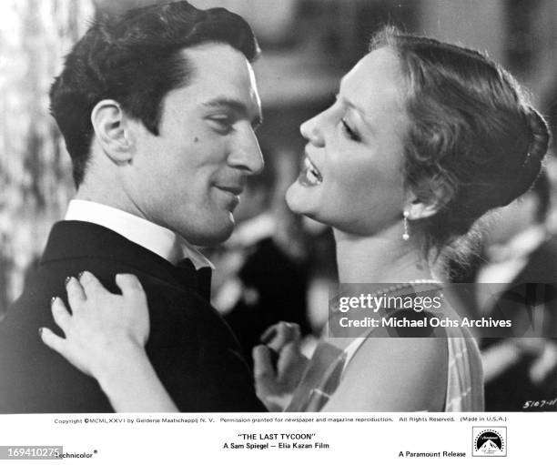 Robert De Niro and Ingrid Boulting dancing together in a scene from the film 'The Last Tycoon', 1976.