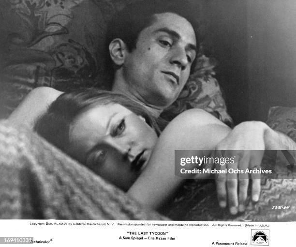 Ingrid Boulting and Robert De Niro in bed together in a scene from the film 'The Last Tycoon', 1976.