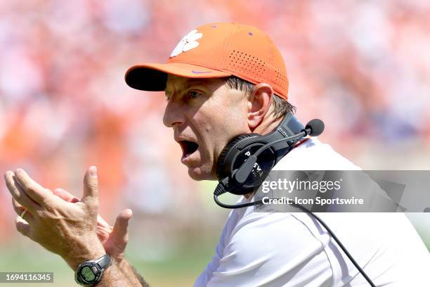 Clemson Tigers head coach Dabo Swinney during a college football game between the Florida State Seminoles and the Clemson Tigers on September 23 at...