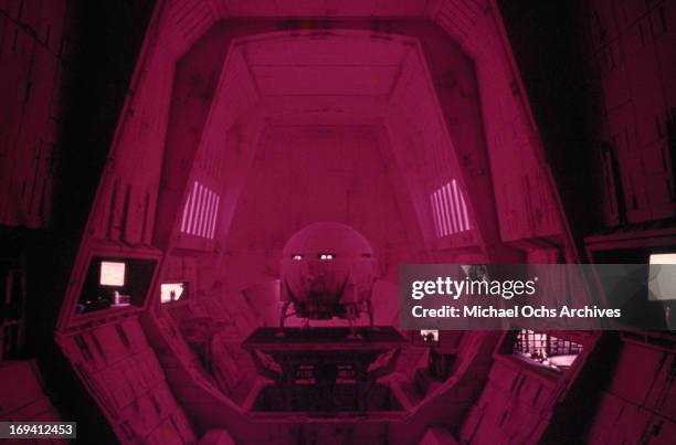 The interior of a space craft in a scene from the film '2001: A Space Odyssey', 1968.