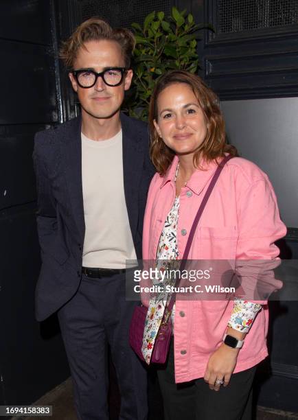 Tom Fletcher and Giovanna Fletcher arrive at the "Vanya" Press Night at Duke Of York’s Theatre on September 21, 2023 in London, England.