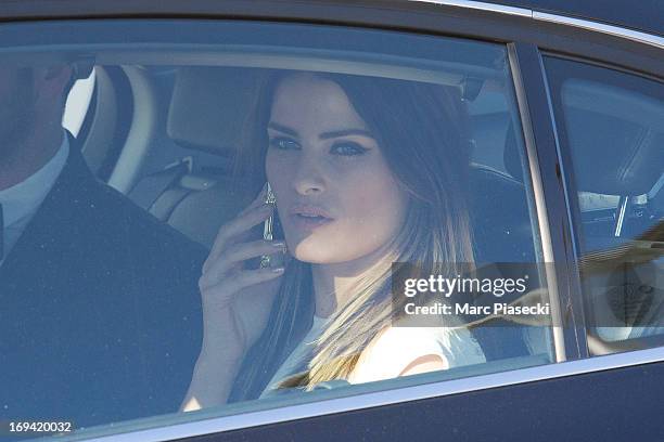 Isabeli Fontana is seen leaving the 'Grand Hyatt hotel Martinez Cannes' during the 66th Annual Cannes Film Festival on May 24, 2013 in Cannes, France.