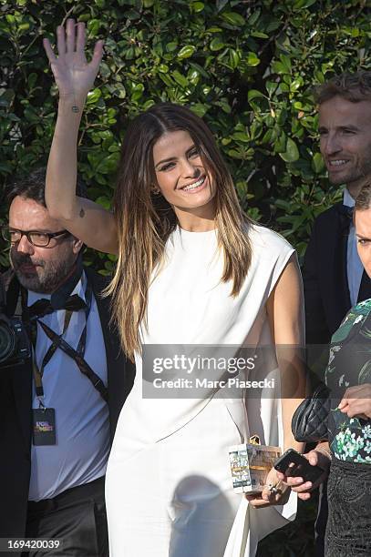 Isabeli Fontana is seen leaving the 'Grand Hyatt hotel Martinez Cannes' during the 66th Annual Cannes Film Festival on May 24, 2013 in Cannes, France.