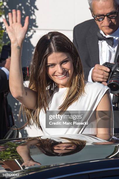 Isabeli Fontana is seen leaving the 'Grand Hyatt hotel Martinez Cannes' during the 66th Annual Cannes Film Festival on May 24, 2013 in Cannes, France.