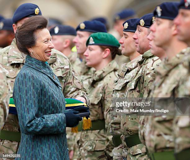 Princess Anne, Princess Royal presents Afghanistan Operational Service Medals to troops of 12 Logistic Support Regiment, Royal Logistic Corps on May...