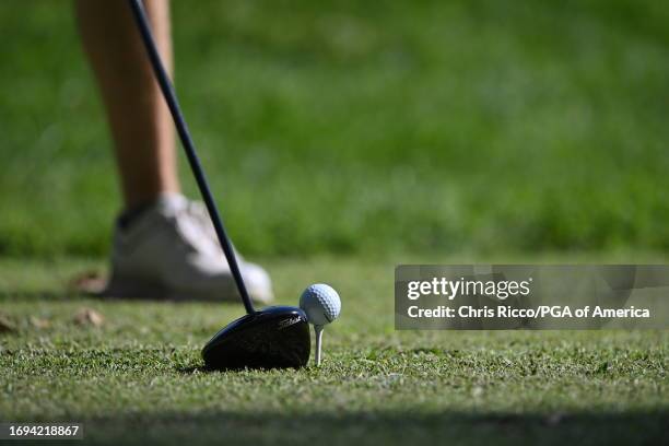 Detail of a tee shot during the second round of the Junior Ryder Cup at Golf Nazionale on Wednesday, September 27, 2023 in Viterbo, Italy.