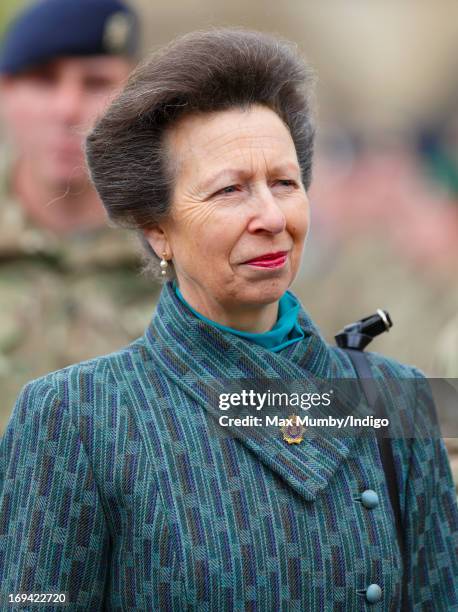 Princess Anne, Princess Royal attends the Afghanistan Operational Service Medals parade by troops of 12 Logistic Support Regiment, Royal Logistic...