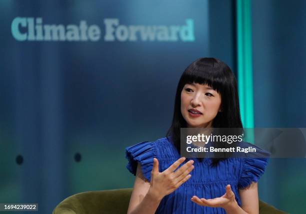 Marie Kondo speaks onstage at The New York Times Climate Forward Summit 2023 at The Times Center on September 21, 2023 in New York City.