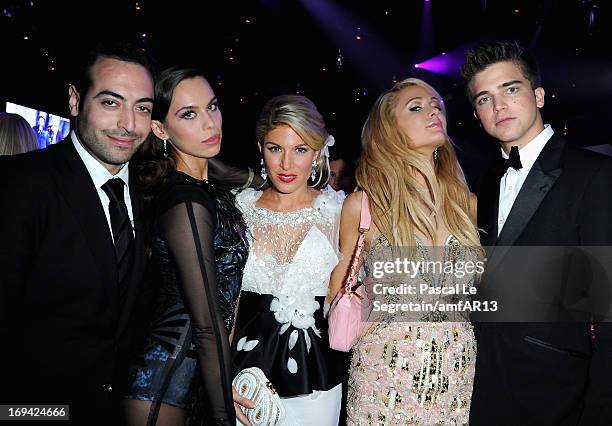 Mohammed Al Turki, Liliana Matthaeus, Hofit Golan, Paris Hilton and River Viiperi attend amfAR's 20th Annual Cinema Against AIDS during The 66th...