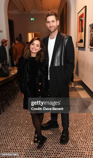 Jenna Coleman and Oliver Jackson-Cohen attend the press night after party for "Vanya" at the National Portrait Gallery on September 21, 2023 in...