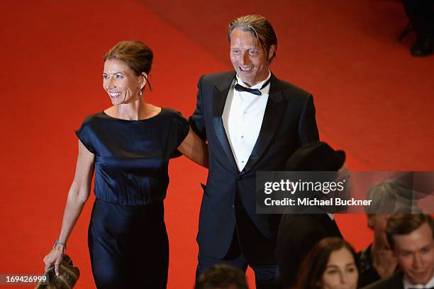 Mads Mikkelsen and Hanne Jacobsen attend the 'Michael Kohlhaas' premiere during The 66th Annual Cannes Film Festival at the Palais des Festival on...