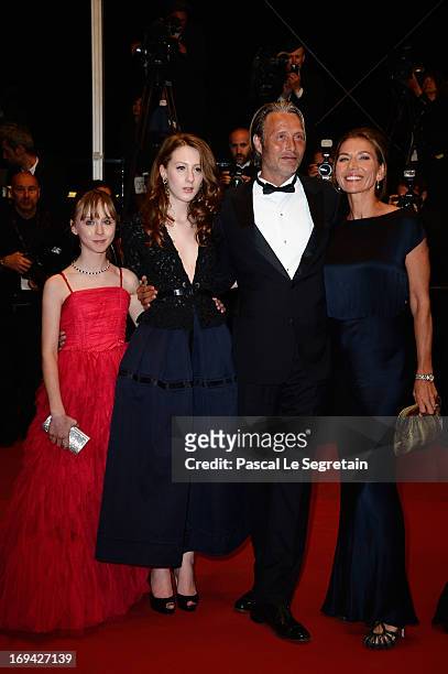 Melusine Mayance, Roxane Duran, Mads Mikkelsen and Hanne Jacobsen attend the 'Michael Kohlhaas' premiere during The 66th Annual Cannes Film Festival...