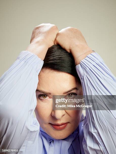 Performance Marina Abramović is photographed for the Observer UK on August 2, 2023 in New York City.