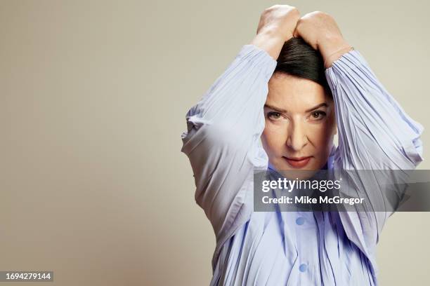 Performance Marina Abramović is photographed for the Observer UK on August 2, 2023 in New York City. COVER IMAGE.