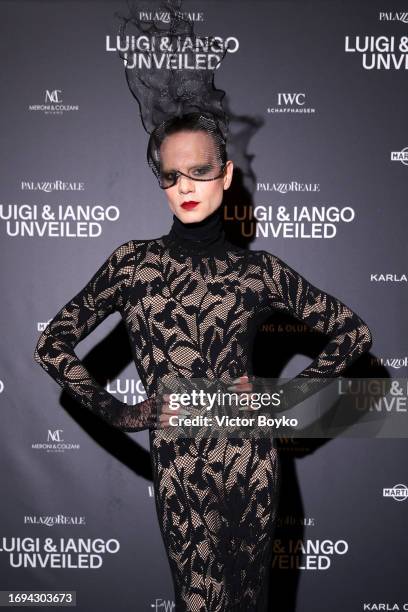 Jordan Roth attends the photocall for the Luigi & Iango Unveiled Exhibition Opening at Palazzo Reale on September 21, 2023 in Milan, Italy.