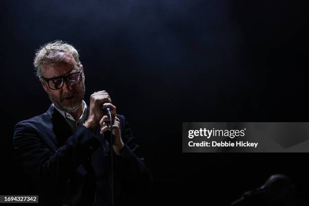 Matt Berninger of The National performs at The 3Arena Dublin on September 21, 2023 in Dublin, Ireland.