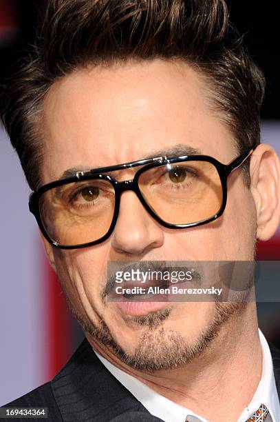 Actor Robert Downey, Jr. Arrives at the "Iron Man 3" - Los Angeles Premiere at the El Capitan Theatre on April 24, 2013 in Hollywood, California.
