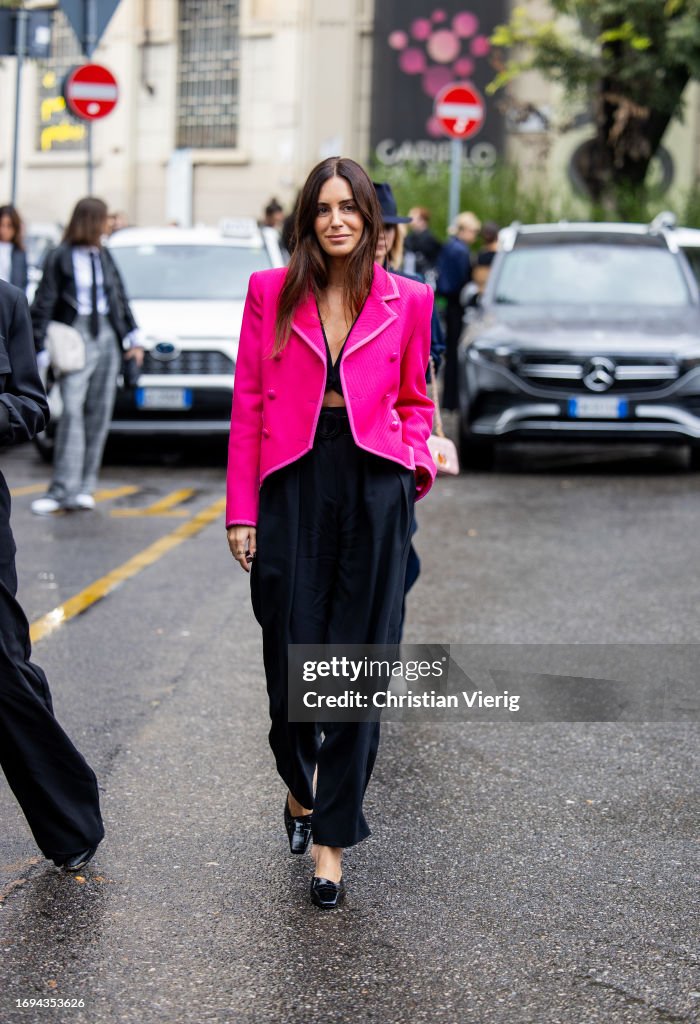 Street Style - Day 3 - Milan Fashion Week - Womenswear Spring/Summer 2024