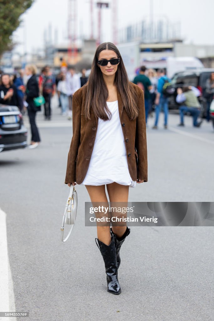 Street Style - Day 3 - Milan Fashion Week - Womenswear Spring/Summer 2024