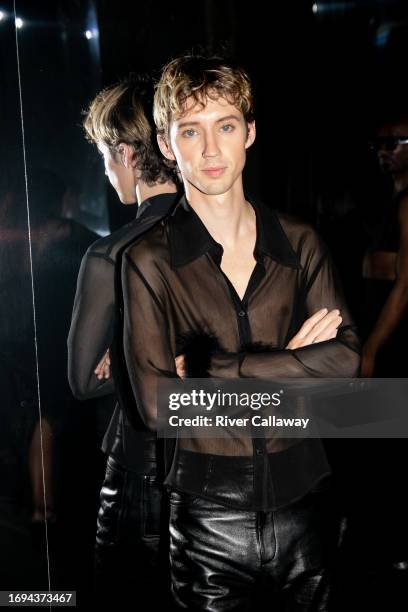 Troye Sivan at the YSL Beauty Party 'MYSLF' as part of Paris Fashion Week on September 27, 2023 in Paris, France.