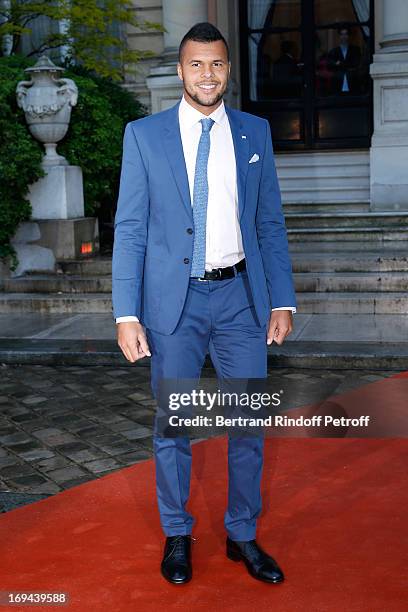 Tennis Player Jo-Wilfried Tsonga attends Annual Photocall for Roland Garros Tennis Players at 'Residence De L'Ambassadeur Des Etats-Unis' on May 24,...