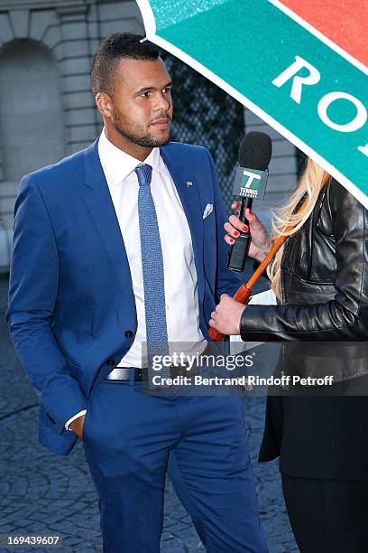 Tennis Player Jo-Wilfried Tsonga and Commentator Tatiana Golovin attend Annual Photocall for Roland Garros Tennis Players at 'Residence De...