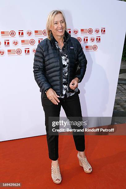 Former Tennis Player Martina Navratilova attends Annual Photocall for Roland Garros Tennis Players at 'Residence De L'Ambassadeur Des Etats-Unis' on...