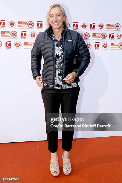 Former Tennis Player Martina Navratilova attends Annual Photocall for Roland Garros Tennis Players at 'Residence De L'Ambassadeur Des Etats-Unis' on...