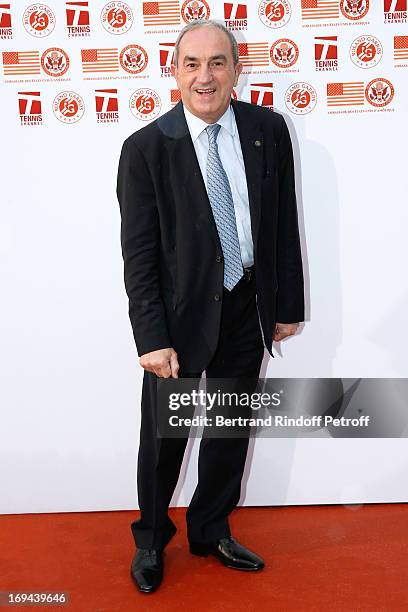 President of French Tennis Federation Jean Gachassin attends Annual Photocall for Roland Garros Tennis Players at 'Residence De L'Ambassadeur Des...