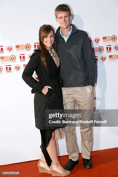 Tennis Player Sam Querrey and companion Amelie attend Annual Photocall for Roland Garros Tennis Players at 'Residence De L'Ambassadeur Des...