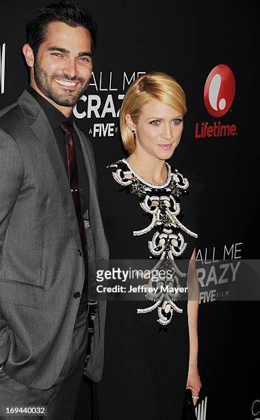 Actors Tyler Hoechlin and Brittany Snow arrive at the Lifetime movie premiere of 'Call Me Crazy: A Five Film' at Pacific Design Center on April 16,...