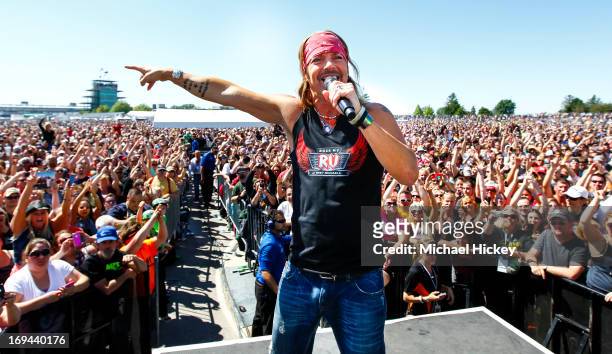 Bret Michaels of Poison performs during 2013 Indy 500 Miller Lite Carb Day on May 24, 2013 in Indianapolis, Indiana.